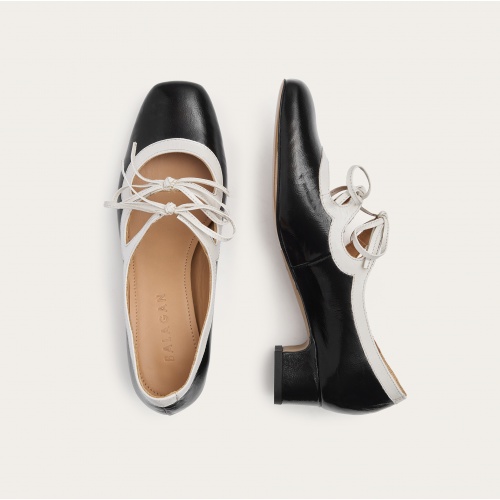 Greta Heels, black & white gloss